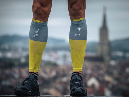 Picture of COMPRESSPORT nogavčki lime grey