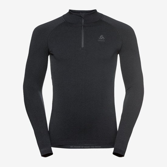 ODLO m perilo majica 196222 602121 PERFORMANCE WARM ECO HALF-ZIP TURTLENECK BASE LAYER TOP black
