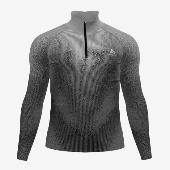 ODLO m perilo majica 196282 15000 THE BLACKCOMB BASE LAYER HALF ZIP black grey
