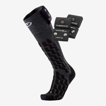 THERMIC odr smučarske nogavice T45-2202-100 POWERSOCKS HEAT FUSION + S-PACK 700 dark grey