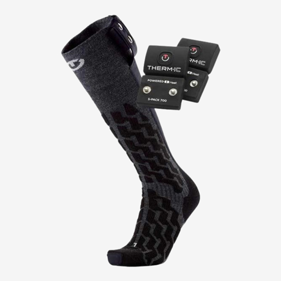 THERMIC odr smučarske nogavice T45-2202-100 POWERSOCKS HEAT FUSION + S-PACK 700 dark grey