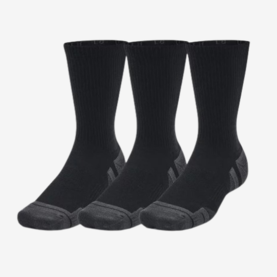 UNDER ARMOUR nogavice 1379512-001 PERFORMANCE TECH 3-PACK CREW SOCKS black grey