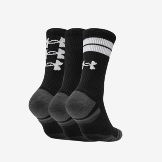 UNDER ARMOUR nogavice 1379515-002 PERFORMANCE TECH 3-PACK CREW SOCKS black grey