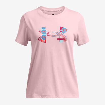 UNDER ARMOUR otr majica 1389769 647 BIG LOGO UA FILL prime pink stream
