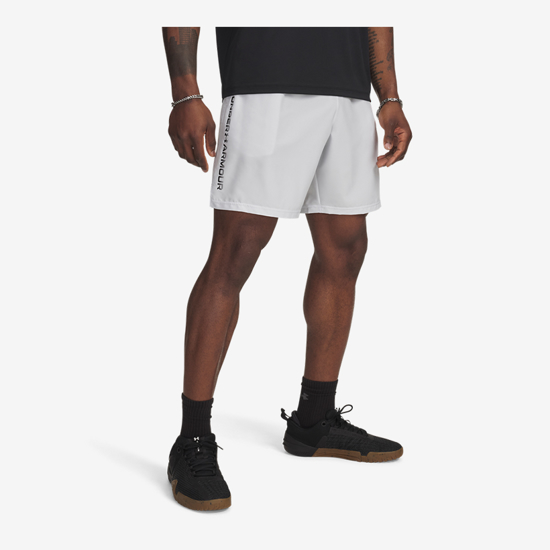 UNDER ARMOUR m hlače 1383356-023 TECH WOVEN WORDMARK SHORTS distant gray black