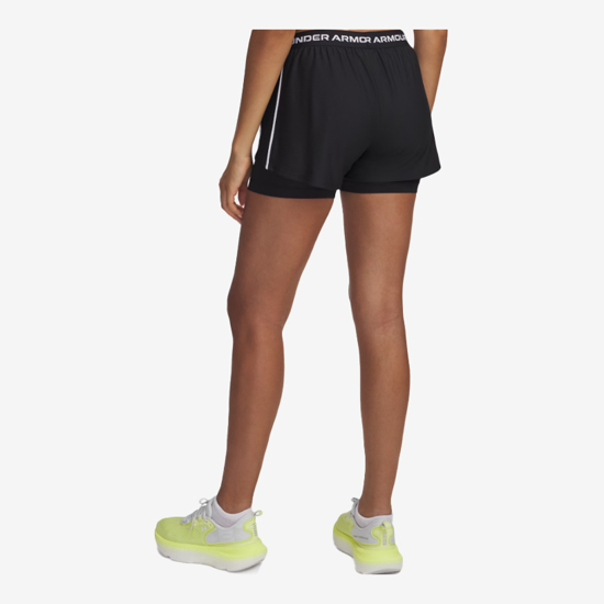 UNDER ARMOUR ž hlače 1389895-001 TECH PLAY UP 2IN1 SHORTS black white