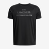 UNDER ARMOUR otr majica 1383010-003 TECH SPLIT WORDMARK black castlerock