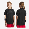 UNDER ARMOUR otr majica 1383010-003 TECH SPLIT WORDMARK black castlerock