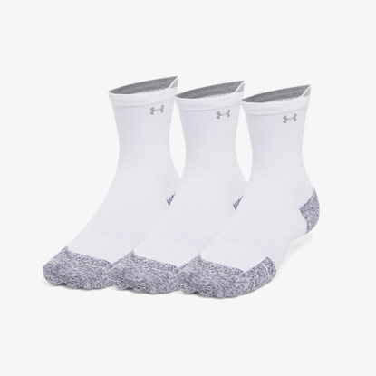 UNDER ARMOUR odr nogavice 1387043-101 VELOCITI RUN CUSH 3P CREW white