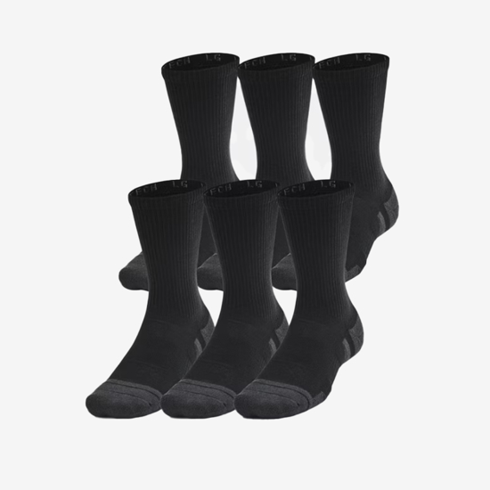 UNDER ARMOUR nogavice1386242-003 UA PERFORMANCE TECH 6-PACK black jet gray