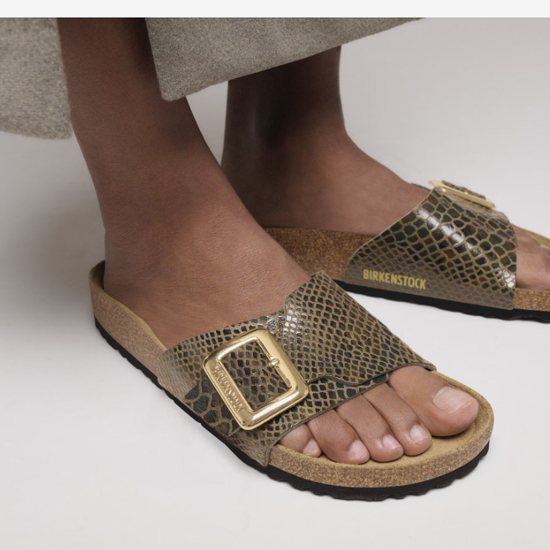 BIRKENSTOCK natikači 1030320 CATALINA -narrow- shiny snake sage