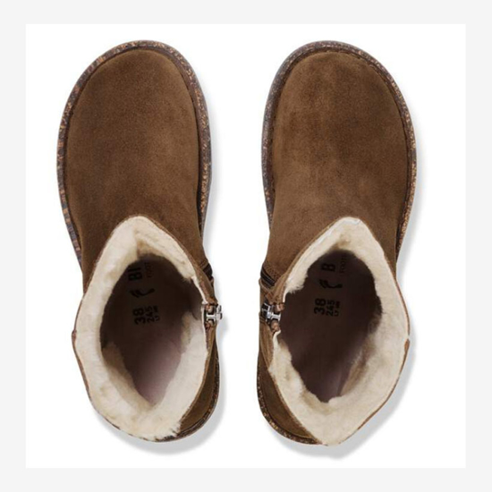 BIRKENSTOCK ž škornji 1030218 UPPSALA ZIP SHEARLING -narrow- dark tea