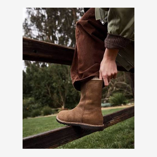 BIRKENSTOCK ž škornji 1030218 UPPSALA ZIP SHEARLING -narrow- dark tea