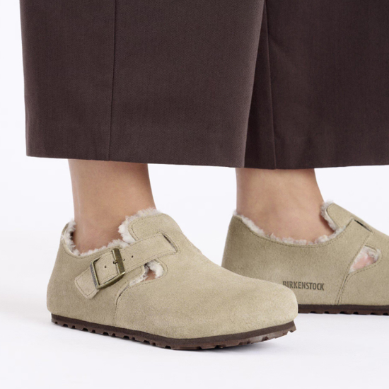 BIRKENSTOCK čevlji 1028470 LONDON SHEARLING -narrow- taupe