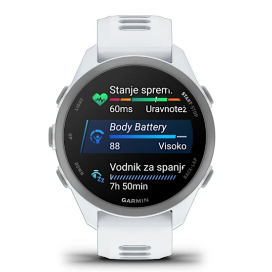 GARMIN športna ura FORERUNNER ® 170 MUSIC 010-03920-11 whitestone with whitestone cloud blue band