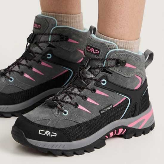 CMP otr pohodni čevlji 3Q19364 02YZ K RIGEL MID WATERPROOF grey acquarius pink fluo
