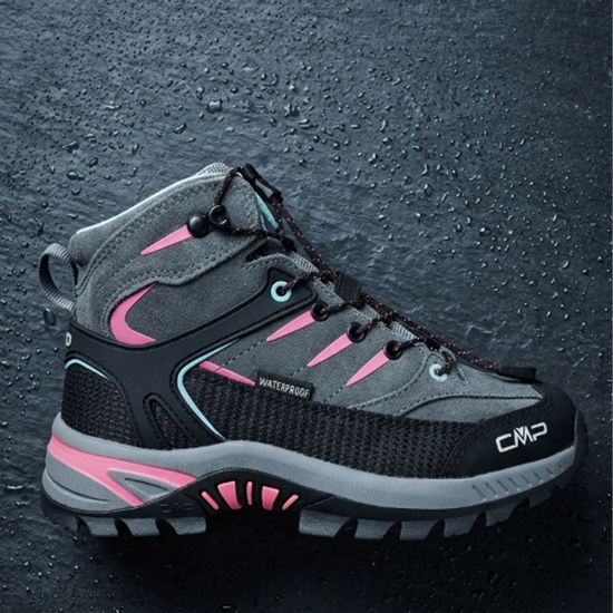 CMP otr pohodni čevlji 3Q19364 02YZ K RIGEL MID WATERPROOF grey acquarius pink fluo