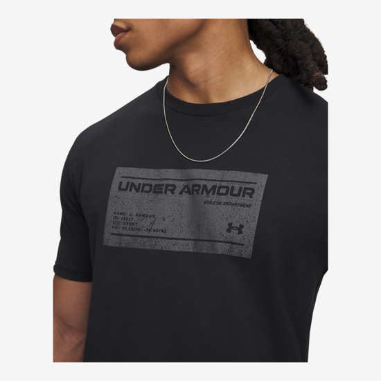 UNDER ARMOUR m majica 6017350-001 UA BOX WORDMARK LABEL SHORT SLEEVE black castlerock