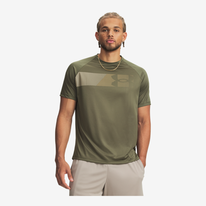 UNDER ARMOUR m majica 6014733-390 TECH GRAPHIC SHORT SLEEVE marine OD green city khaki