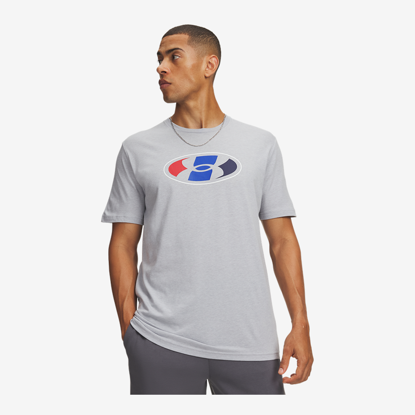 UNDER ARMOUR m majica 6013594-011 UA LOCKERTAG SHORT SLEEVE mod gray light heather white