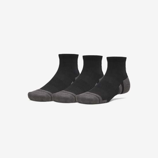 UNDER ARMOUR nogavice 6015138-008 PERFORMANCE TECH 3-PACK QUARTER SOCKS black