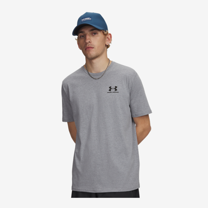 UNDER ARMOUR m majica 1326799-036 UA LEFT CHEST LOGO SHORT SLEEVE steel light heather black