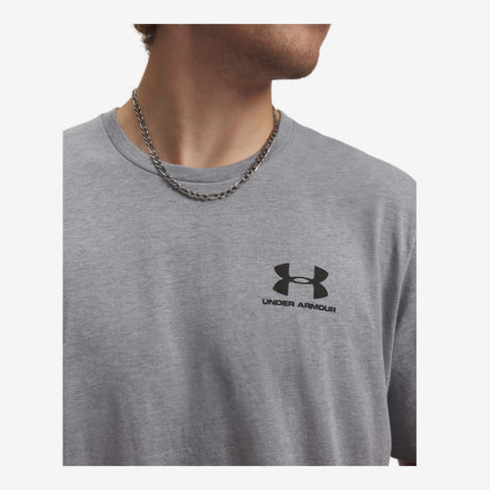 UNDER ARMOUR m majica 1326799-036 UA LEFT CHEST LOGO SHORT SLEEVE steel light heather black