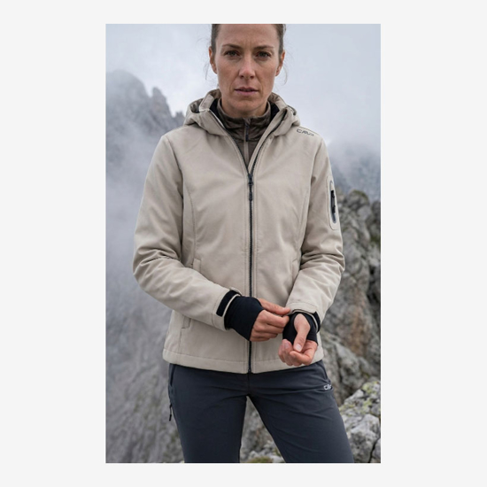 CMP ž softshell 39A5006 P220 MÉLANGE SOFTSHELL JACKET kaki