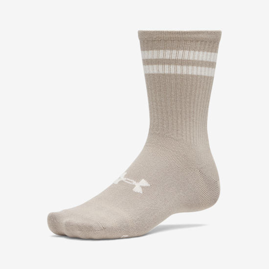 UNDER ARMOUR nogavice 1387058-204 ESSENTIAL 6-PACK CREW SOCKS timberwolf taupe white stone