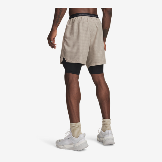 UNDER ARMOUR m hlače 6013950-203 VANISH WOVEN 2.0 2in1 SHORTS timberwolf taupe black