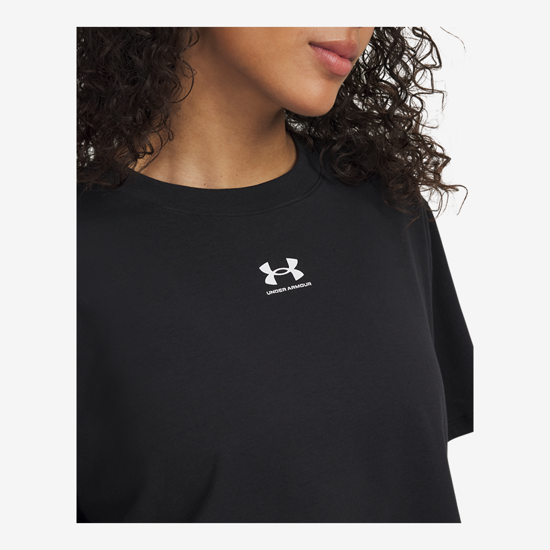 UNDER ARMOUR ž majica 6011064-001 UA RIVAL BOXY T-SHIRT black white