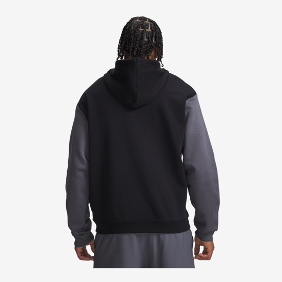 UNDER ARMOUR m kapucar 6014762-008 RIVAL FLEECE STRIPED HOODIE ultimate black gray