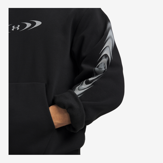 UNDER ARMOUR m kapucar 6016616-008 ICON FLEECE GRAPHIC HOODIE ultimate black reflective