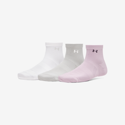 UNDER ARMOUR nogavice 6013142-698 VANISH 3-PACK QUARTER SOCKS  mauve pink titanium purple echo
